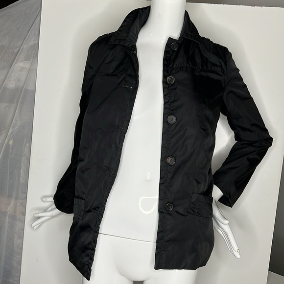 Prada Sz 38 Lightly Padded Black Structured Button Blazer Jacket - Picture 8 of 12